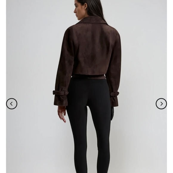 Cropped suede trench jacket - Picture 6 of 6